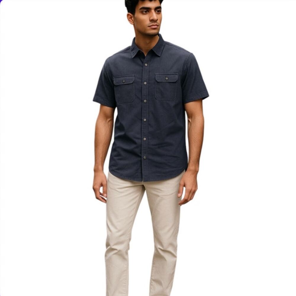 Asmara Charcoal Grey Button Down Utility Shirt Large NEW